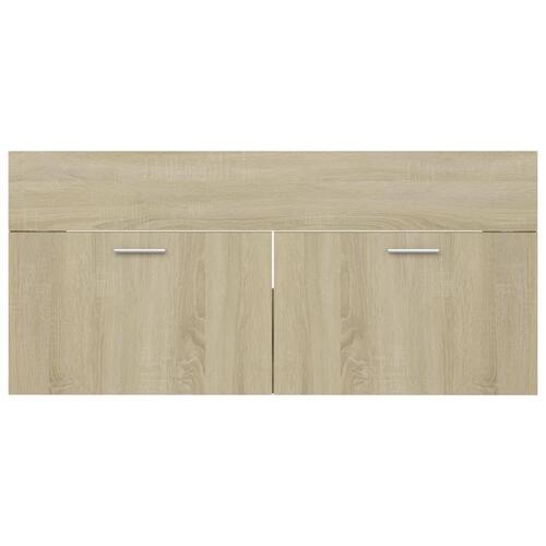 Skab til håndvask 100x38,5x46 cm konstrueret træ sonoma-eg