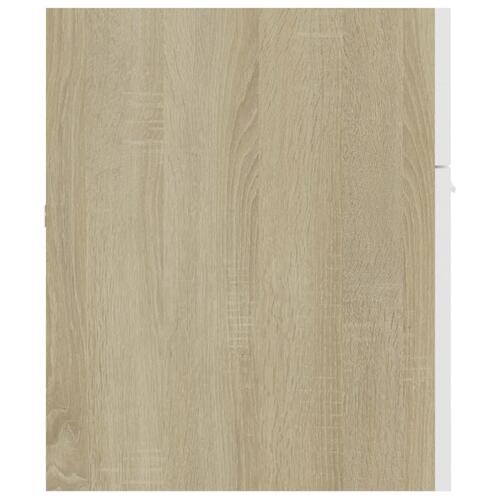 Skab til håndvask 100x38,5x46 cm hvid og sonoma-eg