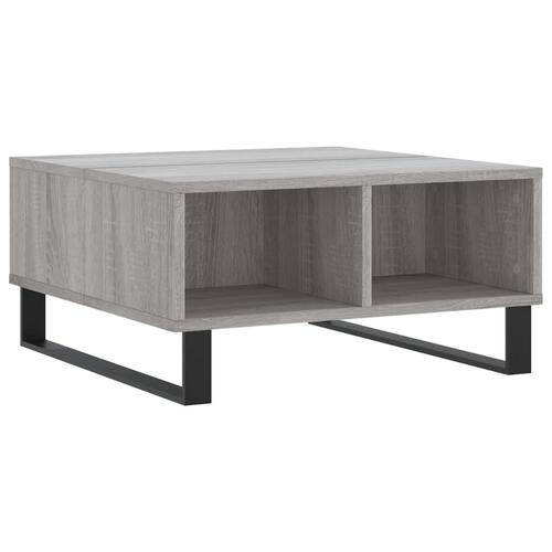 Sofabord 60x60x30 cm konstrueret træ grå sonoma-eg