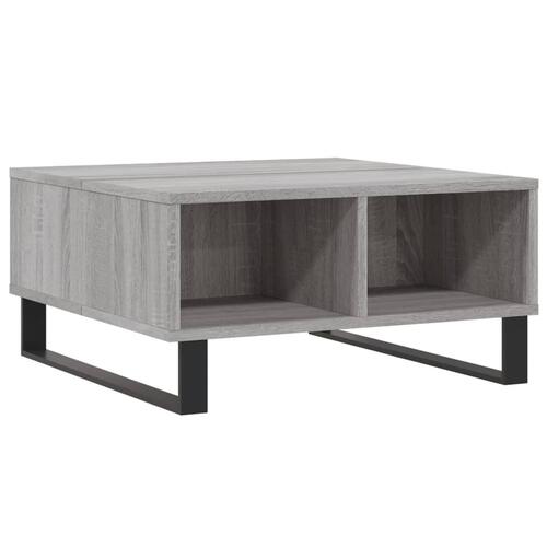 Sofabord 60x60x30 cm konstrueret træ grå sonoma-eg