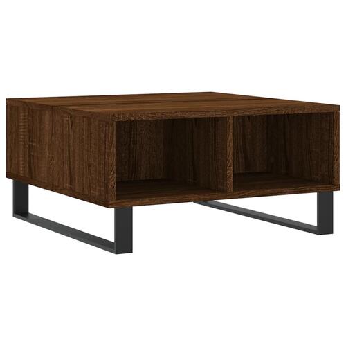 Sofabord 60x60x30 cm konstrueret træ brun egetræsfarve