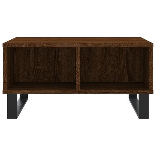 Sofabord 60x60x30 cm konstrueret træ brun egetræsfarve