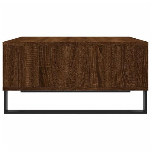 Sofabord 60x60x30 cm konstrueret træ brun egetræsfarve