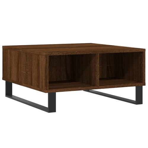 Sofabord 60x60x30 cm konstrueret træ brun egetræsfarve