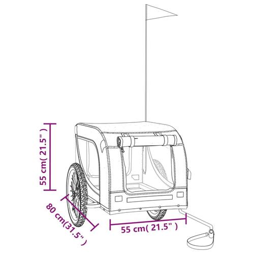 Hundetrailer til cykel oxfordstof og jern grå og sort