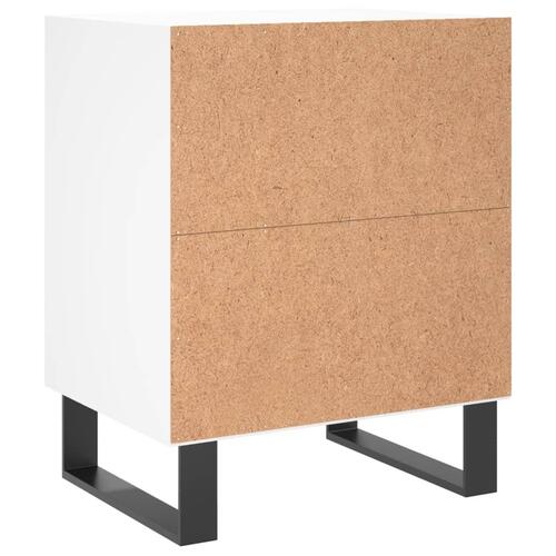 Sengebord 40x30x50 cm konstrueret træ hvid