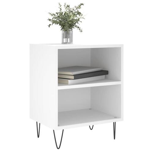 Sengeborde 2 stk. 40x30x50 cm konstrueret træ hvid