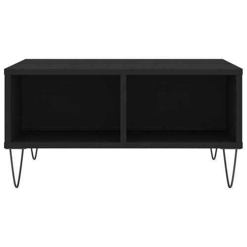 Sofabord 60x60x30 cm konstrueret træ sort