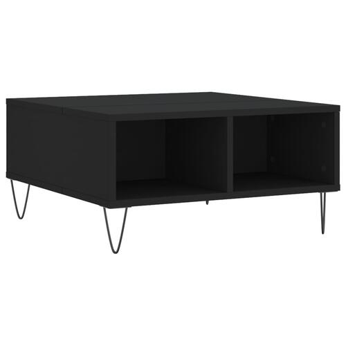 Sofabord 60x60x30 cm konstrueret træ sort
