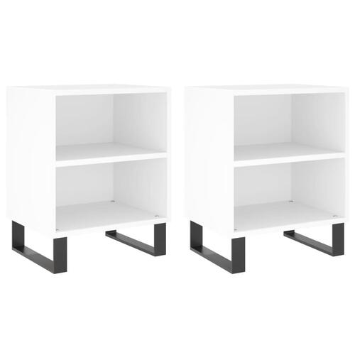 Sengeborde 2 stk. 40x30x50 cm konstrueret træ hvid