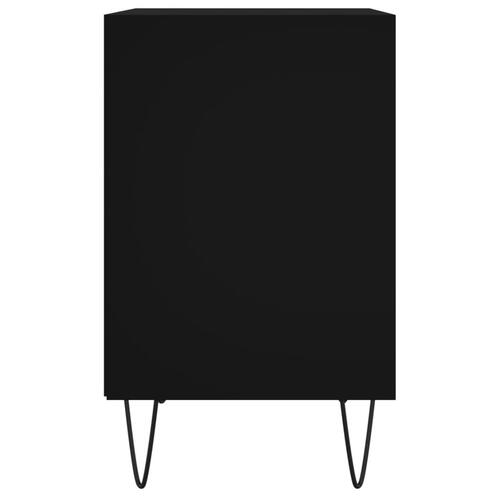 Sengeborde 2 stk. 40x30x50 cm konstrueret træ sort