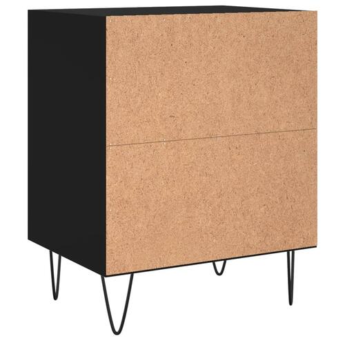 Sengeborde 2 stk. 40x30x50 cm konstrueret træ sort