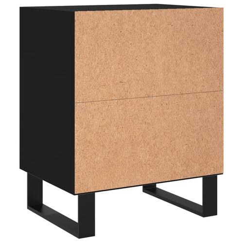 Sengeborde 2 stk. 40x30x50 cm konstrueret træ sort