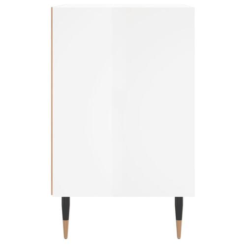 Sengebord 40x30x50 cm konstrueret træ hvid højglans
