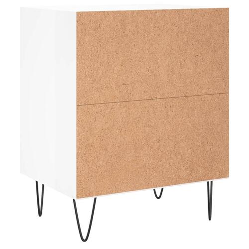 Sengebord 40x30x50 cm konstrueret træ hvid højglans