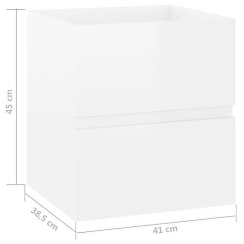 Skab til håndvask 41x38,5x45 cm konstrueret træ hvid højglans
