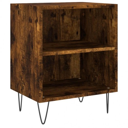 Sengeborde 2 stk. 40x30x50 cm konstrueret træ røget egetræ