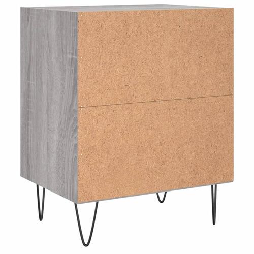 Sengeborde 2 stk. 40x30x50 cm konstrueret træ grå sonoma-eg
