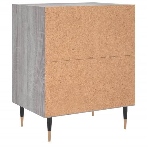 Sengeborde 2 stk. 40x30x50 cm konstrueret træ grå sonoma-eg