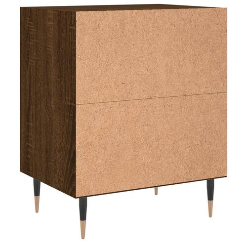 Sengeborde 2 stk. 40x30x50 cm konstrueret træ brunt egetræ