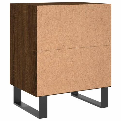 Sengeborde 2 stk. 40x30x50 cm konstrueret træ brunt egetræ