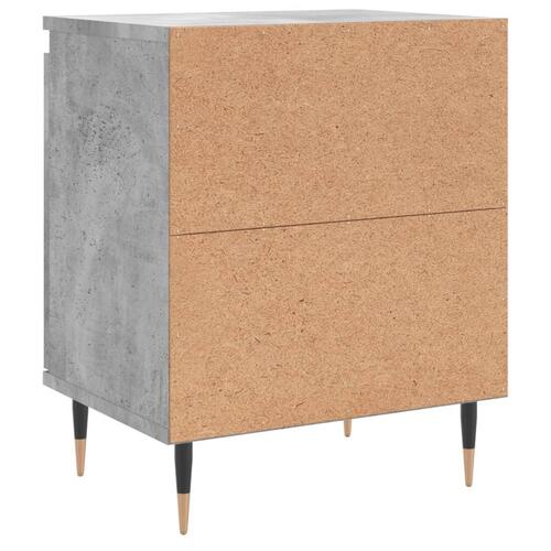 Sengeborde 2 stk. 40x30x50 cm konstrueret træ betongrå
