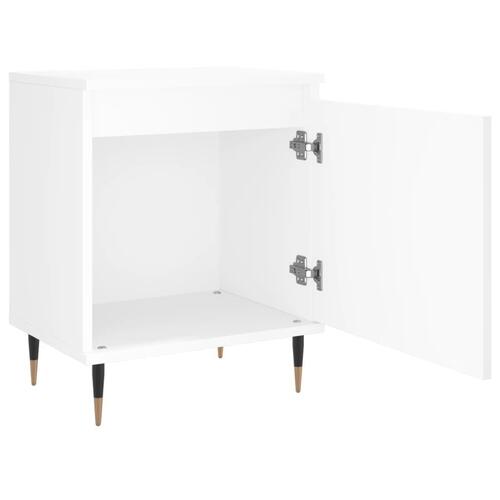Sengeborde 2 stk. 40x30x50 cm konstrueret træ hvid