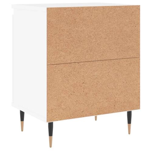 Sengeborde 2 stk. 40x30x50 cm konstrueret træ hvid