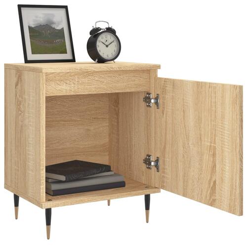 Sengeborde 2 stk. 40x30x50 cm konstrueret træ sonoma-eg
