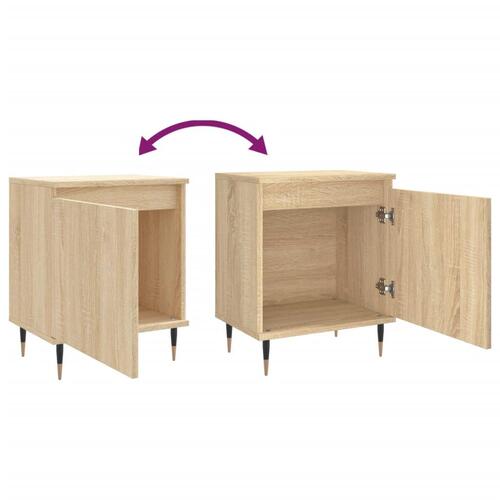 Sengeborde 2 stk. 40x30x50 cm konstrueret træ sonoma-eg