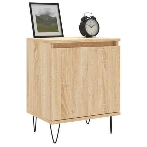 Sengeborde 2 stk. 40x30x50 cm konstrueret træ sonoma-eg