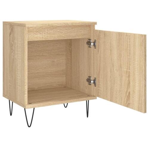 Sengeborde 2 stk. 40x30x50 cm konstrueret træ sonoma-eg
