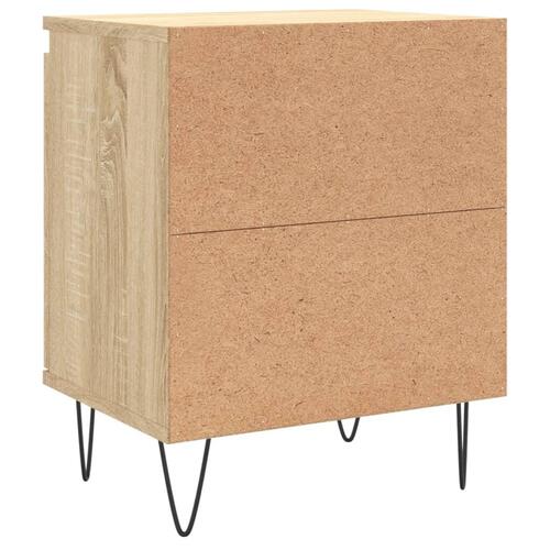 Sengeborde 2 stk. 40x30x50 cm konstrueret træ sonoma-eg