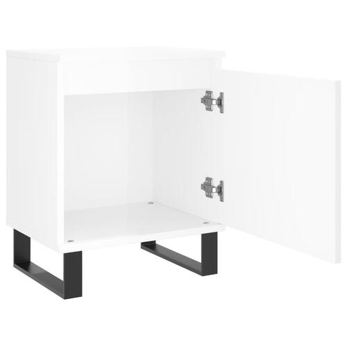 Sengeborde 2 stk. 40x30x50 cm konstrueret træ hvid højglans
