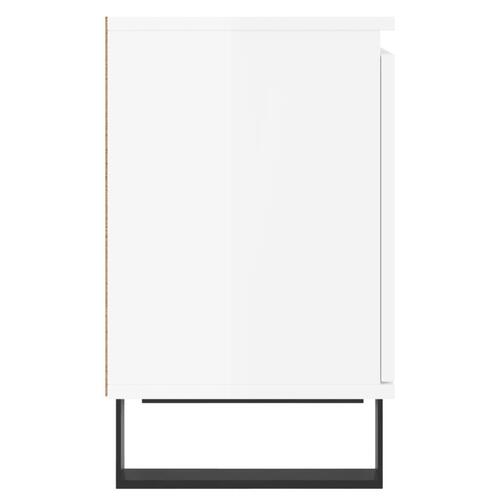 Sengeborde 2 stk. 40x30x50 cm konstrueret træ hvid højglans
