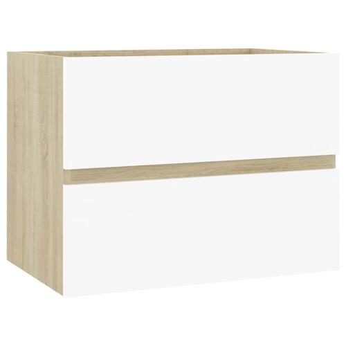 Vaskeskab 60x38,5x45 cm spånplade hvid og sonoma-eg