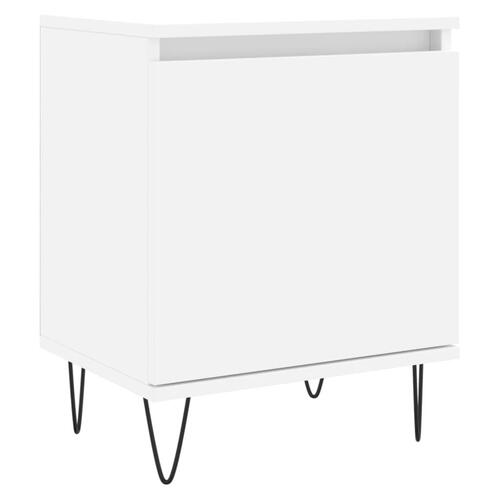 Sengebord 40x30x50 cm konstrueret træ hvid