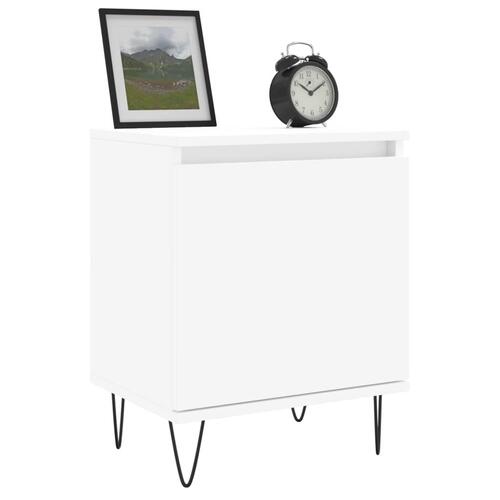 Sengebord 40x30x50 cm konstrueret træ hvid