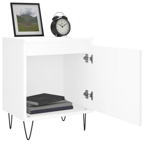 Sengebord 40x30x50 cm konstrueret træ hvid