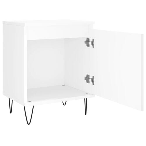 Sengebord 40x30x50 cm konstrueret træ hvid