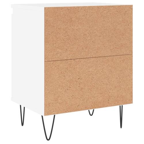 Sengebord 40x30x50 cm konstrueret træ hvid