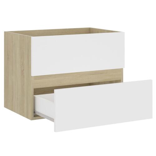 Vaskeskab 60x38,5x45 cm spånplade hvid og sonoma-eg