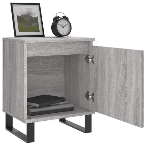 Sengeborde 2 stk. 40x30x50 cm konstrueret træ grå sonoma-eg