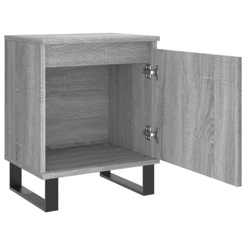 Sengeborde 2 stk. 40x30x50 cm konstrueret træ grå sonoma-eg