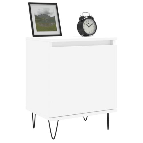 Sengeborde 2 stk. 40x30x50 cm konstrueret træ hvid