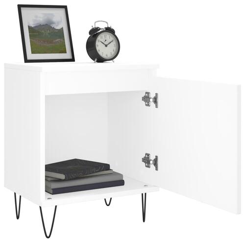 Sengeborde 2 stk. 40x30x50 cm konstrueret træ hvid