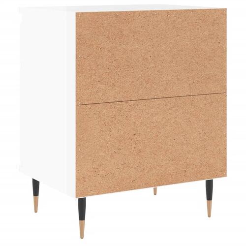 Sengebord 40x30x50 cm konstrueret træ hvid højglans