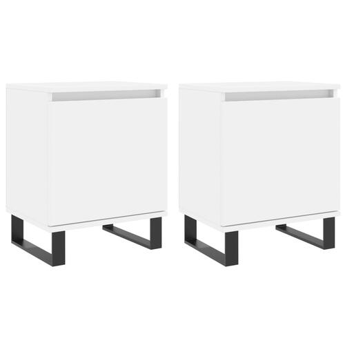 Sengeborde 2 stk. 40x30x50 cm konstrueret træ hvid
