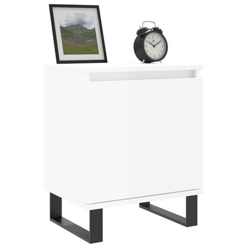 Sengeborde 2 stk. 40x30x50 cm konstrueret træ hvid