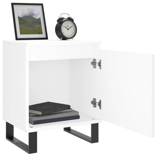 Sengeborde 2 stk. 40x30x50 cm konstrueret træ hvid